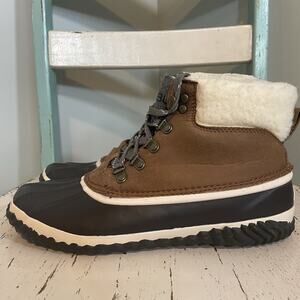 JBU by Jambu Womens Alison Ankle Waterproof Lined Snow Black Tan Boots Sz 10 M